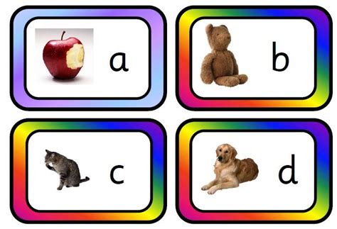 All words in english have a vowel. Small alphabet flash cards with different borders ...