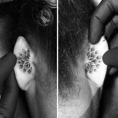 Ear tattoos for men ideas and inspiration for guys. 100 Ear Tattoos For Men - Inner And Outer Design Ideas