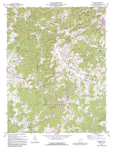 Free topographical map of virginia state. Roanoke topographic map, WV - USGS Topo Quad 38080h4