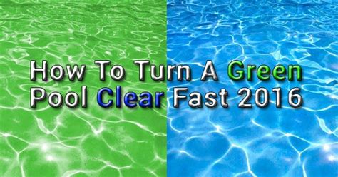 Apply a quality pool shock product and follow the label directions to boost any residual chlorine in your pool. How To Turn A Green Pool Clear Fast 2016 - AquaPoolCo ...