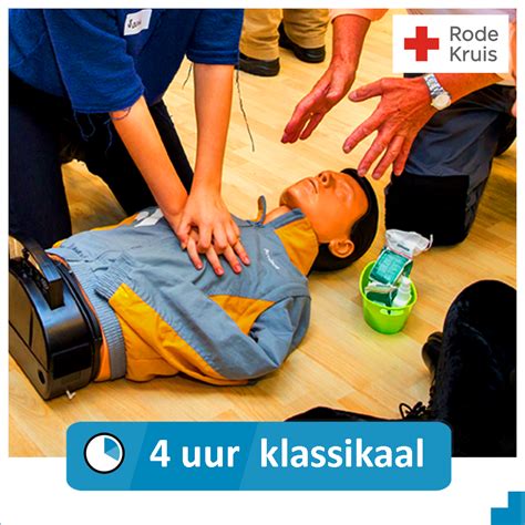 Reanimeren bestaat uit het geven van beademing en borstcompressie (hartmassage). Cursus Reanimatie en AED — EHBO webshop Rode Kruis