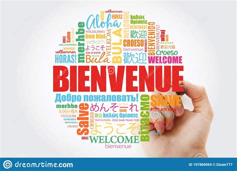 Bienvenue Welcome in French Word Cloud with Marker in Different ...