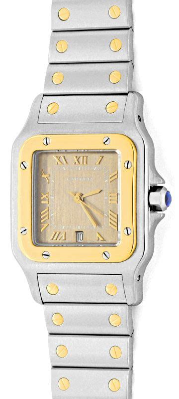 Sie können wählen sie die farbe und die größe ihrer santos. Cartier Santos Galbee Uhr Herren Armband Uhr Stahl Gold ...