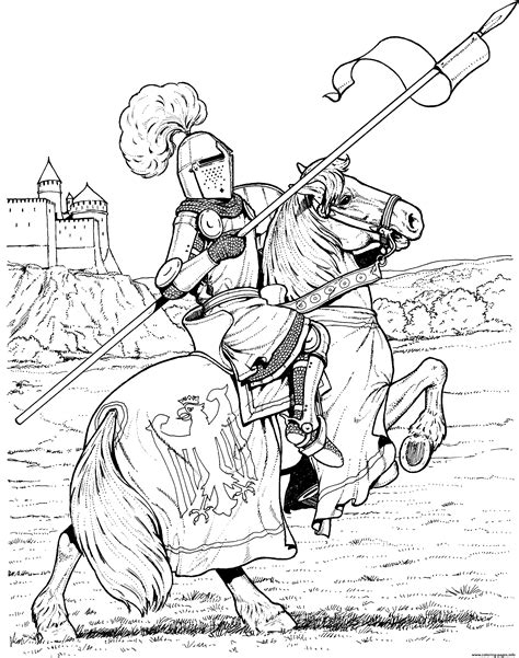 Download or print easily the design of your choice with a single click. Medieval Horse And Knight Coloring Pages Printable