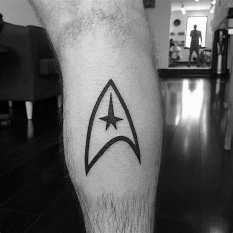 Attractive star trek logo tattoo on chest for men. 50 Star Trek Tattoo Designs For Men - Science Fiction Ink ...