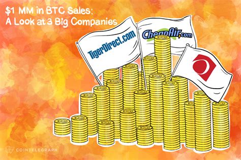 We used 0.000436 international currency exchange rate. $1 MM in BTC Sales: A Look at 3 Big Companies