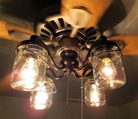 Using fans helps save a ton on cooling bills (or helps get rid of them completely like we. Mason Jar Ceiling Fan LIGHT KIT ONLY with Vintage Pints ...