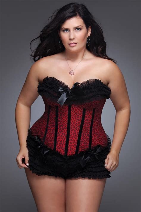 Frigging cute chubby milf 5 min. Plus Size Lingerie - Ruffled Leopard Corset | My Lingerie ...