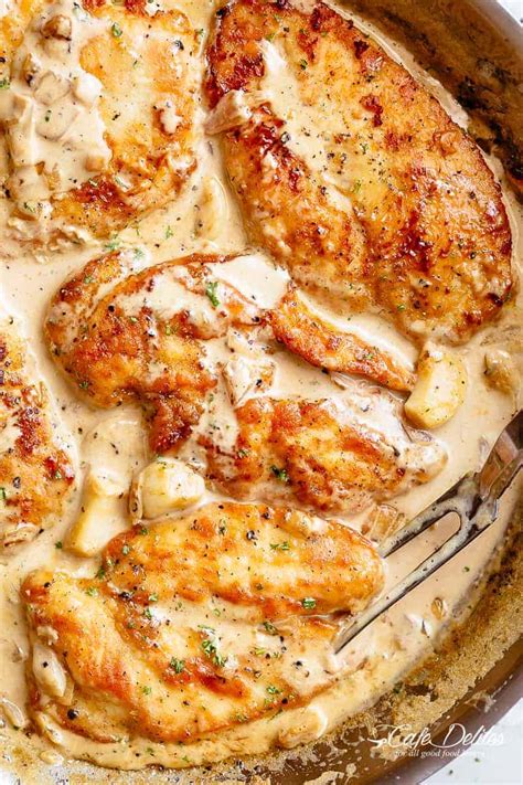 Find this pin and more on chicken recipes by sarahcarten. Creamy Garlic Chicken Breasts - Cafe Delites