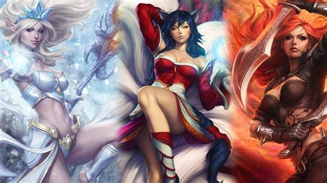 Do not be captivated by janna's beauty. Janna, Ahri & Katarina | LoLWallpapers