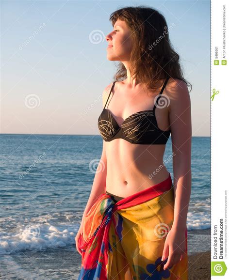 I'm so excited to wake up each day and realise you are not just a dream. Beautiful Lady In Bikini On Beach Sunset Stock Image ...