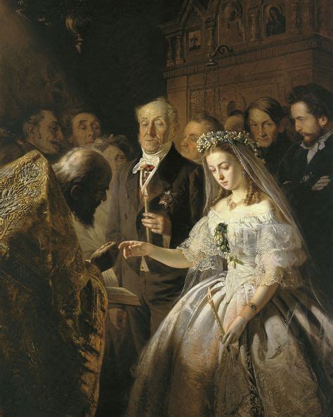 In 1960s, many great ironic paintings were created to reveal the dark society in russia, and the unequal marriage is a great representative among them. Vasili Vladmirovich Pukirev (1832 - 1890) - The unequal ...