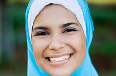 hijab girl muslim teen wearing beautiful teenager stock smile