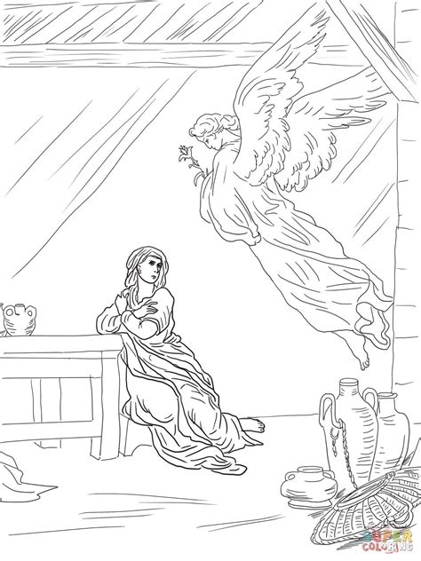 Visitation of mary to elizabeth the first salvation mystery: Angel visits mary and joseph crafts | Angel coloring pages ...