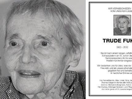 Mehr von oma erfahren (familie putz). Trauer um "Lutz-Oma": Trude Fukar am 8. Juni in Wien ...