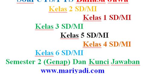 Kunci jawaban tematik kelas 5. 46+ Kunci Jawaban Bahasa Jawa Kelas 3 Halaman 10 Revisi ...