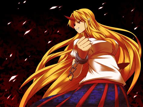 Hoshiguma yuugi japanese clothes touhou blush wallpaper. horns hoshiguma yuugi kuromiya pointed ears touhou | konachan.com - Konachan.com Anime Wallpapers