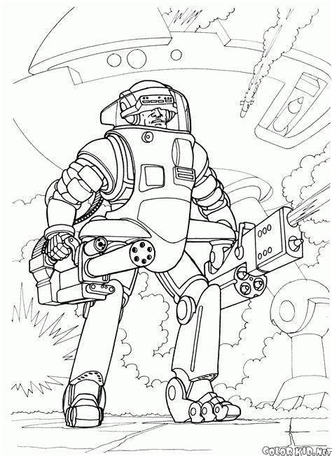 Get the printable robot coloring pages below. Coloring page - Futuristic wars
