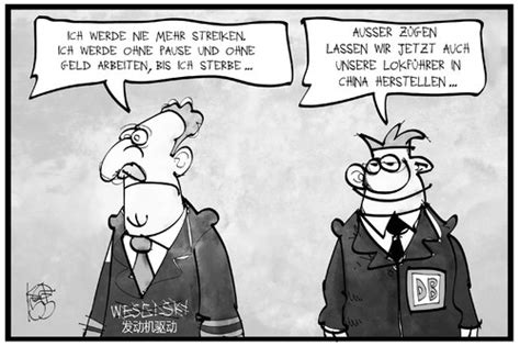 Jetzt schießt sarah engels zurück. Die Bahn By Kostas Koufogiorgos | Business Cartoon | TOONPOOL