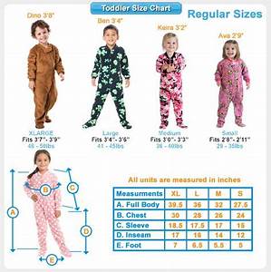 Size Charts Footed Pajamas Size Chart Toddler Size Chart Toddler