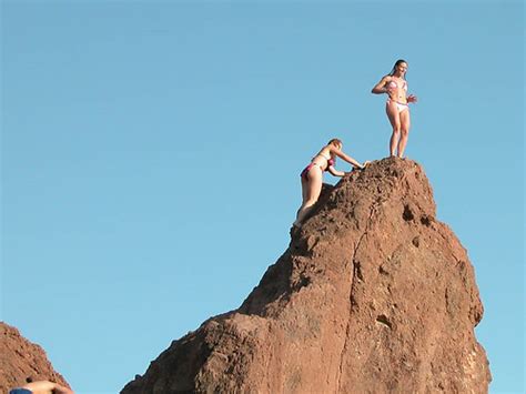 A local cafe is doing their part to help homeless cats find their furever home. Girls In Bikinis Climbing Rocky Cliff & Jumping - Copper ...