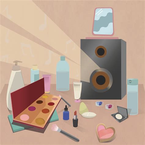 Иллюстрация Make-up рутина в стиле 2d, мода и красота