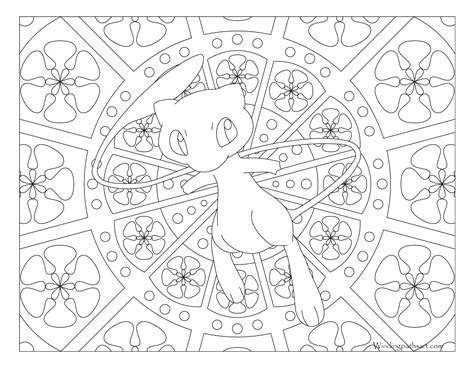 World famous pokemon coloring (05)! #151 Mew Pokemon Coloring Page · Windingpathsart.com