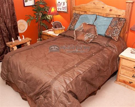 Shop for bedding sets with bed sheets, comforters & covers from top brands spaces, bombay dyeing, raymond home, etc. Faux Leather King Size Western Comforter Set Del Rio ...
