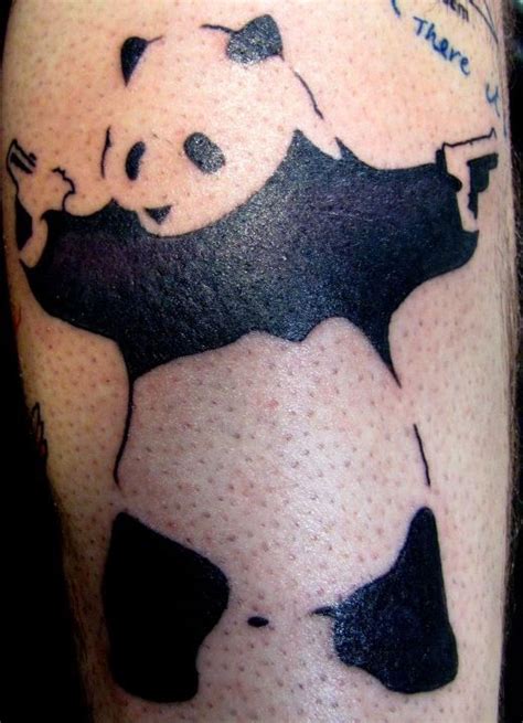 The panda artwork on body carries a symbolic meaning for the wearer. attack panda banksy (With images) | Bear tattoos, Panda ...