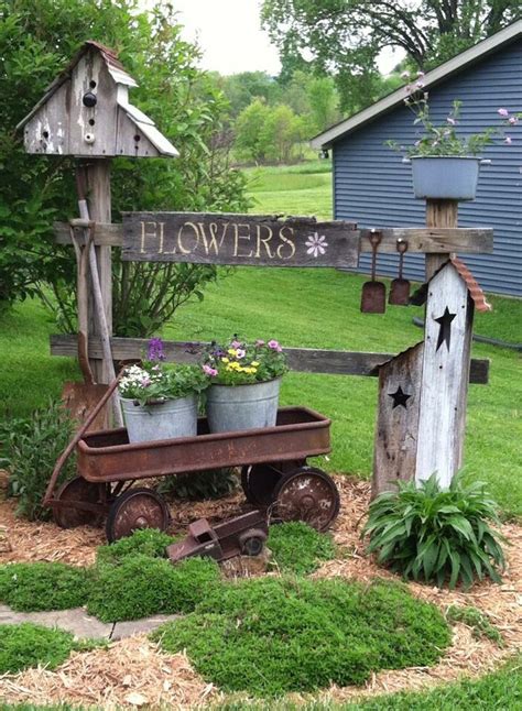 Handcrafted from metal and steel components and painted in a rustic antique green color, this life size crane is an attractive addition to garden or foyer. 20 Country Garden Decoration Ideas | Country garden decor ...