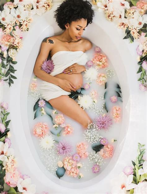 Place your baby in the tub and let her soak her neck, face, and limbs. What's The Deal With Milk Bath Maternity Photos ...