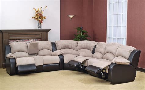 See more ideas about reclining sectional, sectional, living room sectional. Two-Tone Microsuede & Bycast Modern Reclining Sectional Sofa