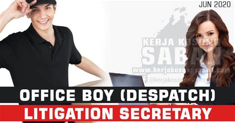 Office kami mncari tukang bersih(cleaner) secara separuh masa (part.time),seminggu sekali ja dtg kasi bersih.sepa yg berminat boleh pm. Kerja Kosong Sabah 2020 | Office Boy , Litigation ...