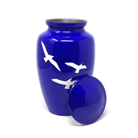 The largest and most affordable selection of cat cremation urns for ashes. Painted Birds Metal Urn for Ashes Blue - Aesthetic Urns ...