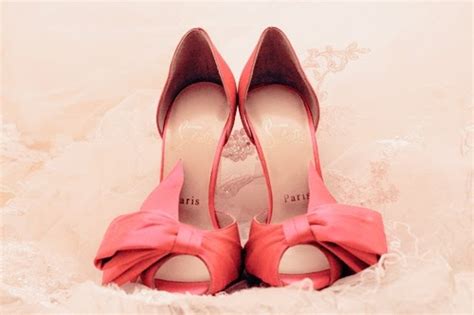 Maybe you would like to learn more about one of these? Picture Of coral wedding shoes with oversized bows and ...