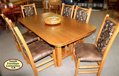 Dining table online amish furniture shop if you locate even more compared to one dining chair you like, it is entirely fine to buy a pair that are side chairs in one design as well as a pair that are arm chairs in another. Oak Dining Table with 6 Upholstered Side Chairs ...