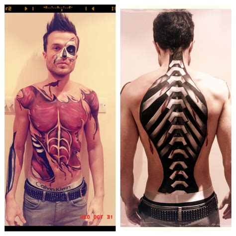 The primary job of muscle is to move the bones of the skeleton, but muscles also enable the heart to beat and constitute the walls of other important hollow. London Body Painting Co Halloween skeleton / muscles ...