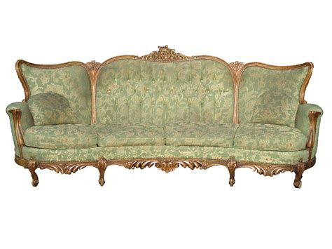 Oberflächen aus gold und silber, schwere samtstoffe und kunstvolle verzierungen bestimmen diesen extravaganten einrichtungstrend. Bank barok groen/hout curvy - JAN Verhuur