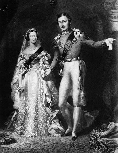 Queen victoria and prince albert on their wedding day, february 9th, 1840. File:Wedding of Queen Victoria and Prince Albert.jpg ...