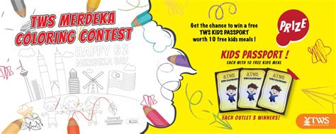 All participants are required to bring their own colouring materials (i.e. TWS - TWS Merdeka Coloring Contest