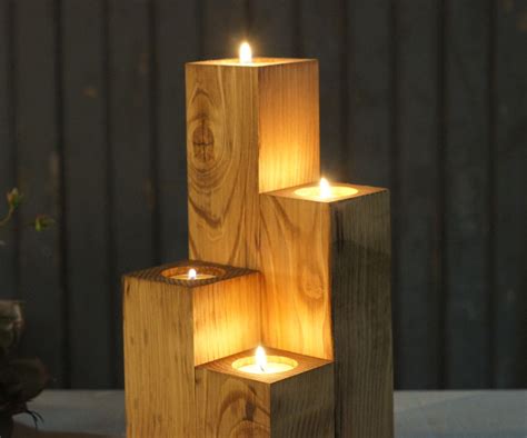 Buy wooden rustic/primitive candlestick holders and get the best deals at the lowest prices on ebay! 3 Reclaimed Wood Candle HolderS Rustic Home Decor Wood ...