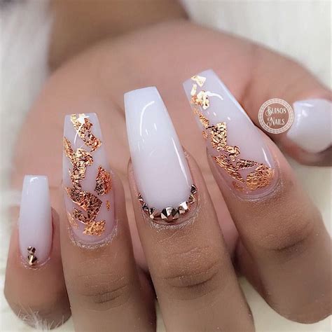 More images for rose gold coffin nails with gold flakes » Simple rose gold flake on white snow If you like my post ...