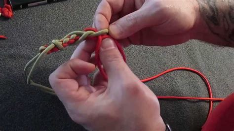 (about 1 ft of paracord for every 1 inch of bracelet length). How to make a braided eye at the end of a 4 strand braid ...