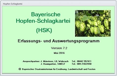 Können mit vertretbaren kosten und. Hopfen - Bayerischen Hopfenschlagkartei (HSK ...