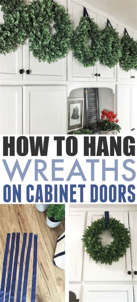 They distribute lots of weight across the cabinet and close to the wall. How to Hang Wreaths on Cabinet Doors | The Creek Line ...