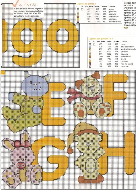 Linhas para bordados em ponto cruz nas cores #pontocruz #pontodecruz #bordados #artesanato #graficos #graficospontocruz #crossstitch. Bordados da Dani: Alfabetos (With images) | Baby cross ...