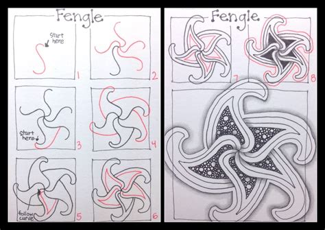 Lacking inspiration and not sure what to draw with your kids. Zentangle : Tangle Pattern : Fengle | An official Zentangle … | Flickr