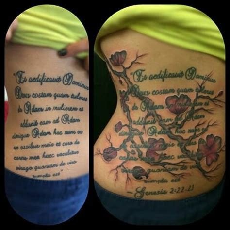 You can look at the address on the map. Flower added to script on ribs tattoo by Josh Montiel at ...
