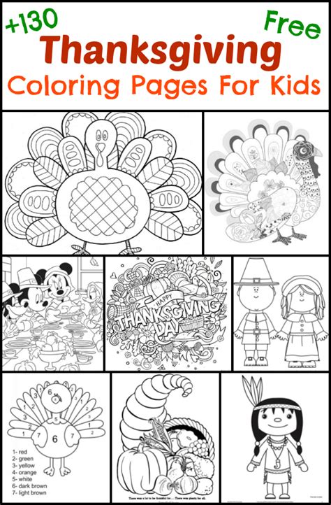 Fun coloring with autumn scenes and objects, and another bunch of printable pages with a thanksgiving theme. 130+ Thanksgiving Coloring Pages For Kids - The Suburban Mom