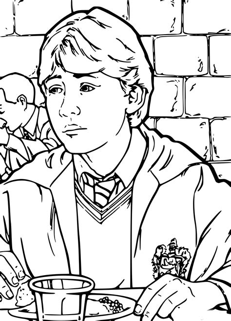 Trouvez en 10 minutes 100 personnages de la saga harry potter. Coloriage Ron Weasley à imprimer sur COLORIAGES .info